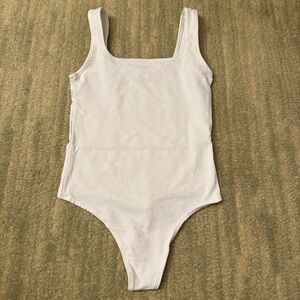 Abercrombie & Fitch White Square Neck Bodysuit